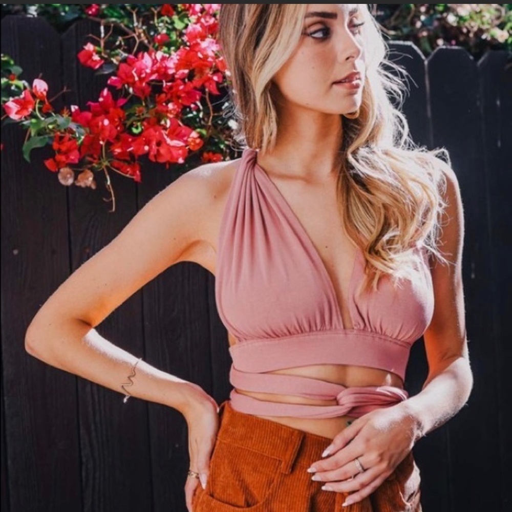 Convertible Bralette Top-ROSE CLAY